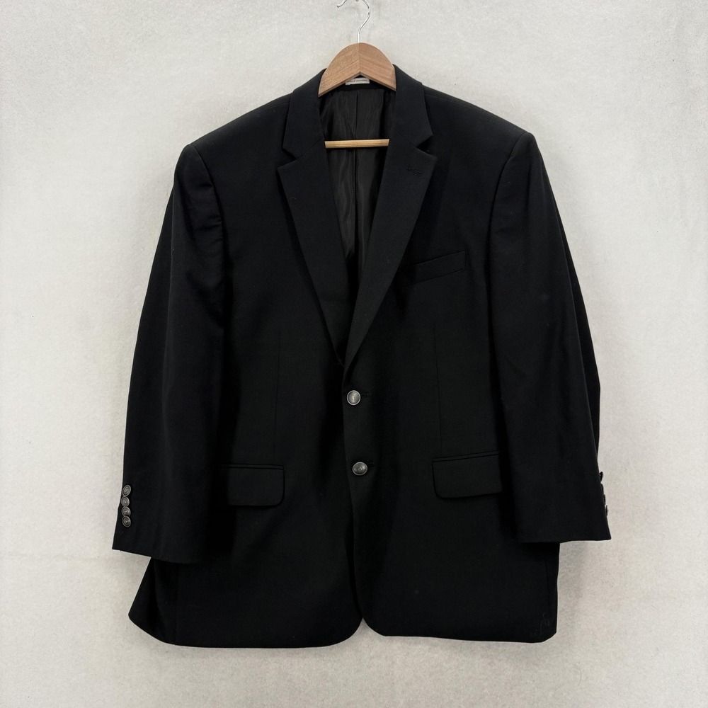 Joseph Abboud Blazer Mens 44 Short Black Wool Reda Super 110s Sport Coat Jacket